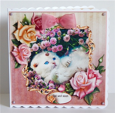 Cute Cat Cardtopper with Inlet 873 by Denise Murray