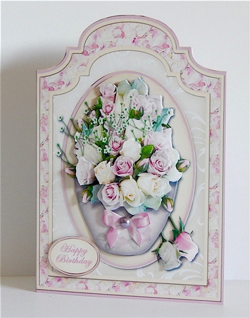 Vase Of Roses Shaped Card Kit by Denise Murray