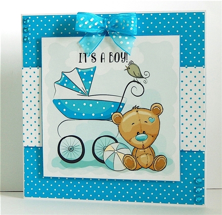 Boy Teddy Bear Mini Kit - new baby, birthday, child. by Denise Murray