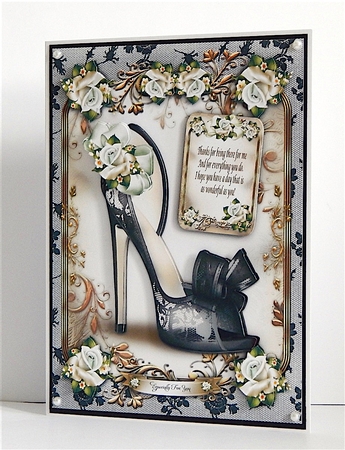 Lace Black Shoes Card Mini Kit by Denise Murray