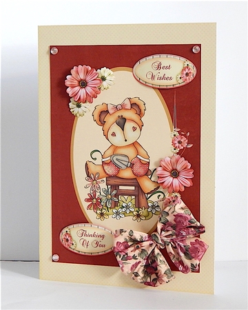 Get well card with gardening teddy by Denise Murray