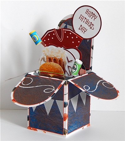 3d Box Card Manly themed by Denise Murray