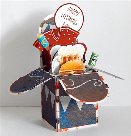 3d Box Card Manly themed by Denise Murray