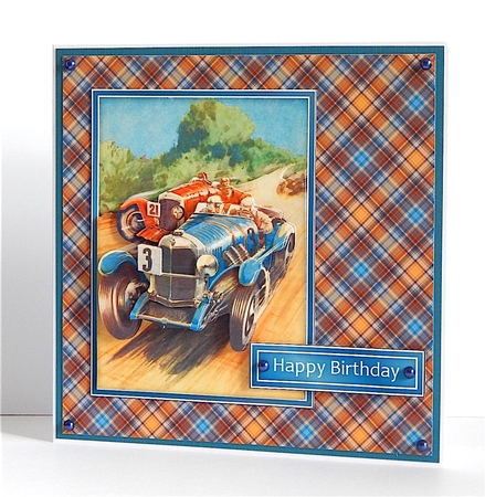 Vintage Racing Cars Decoupage by Denise Murray