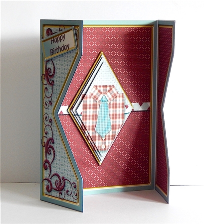 Shirt and Tie - Diamond Gatefold Card MIni Kit by Denise Murray