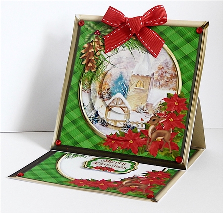 Christmas Village Church Pyramid Easel Mini Kit Green Version by Denise Murray