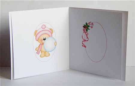 Ted plays in the snow pink insert by Denise Murray