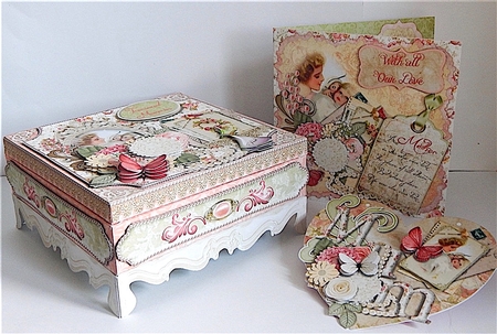 My Mother 8X8 Ornate Keepsake Box, Popup Card, Bookmark & Hanging Heart Gift Kit by Denise Murray