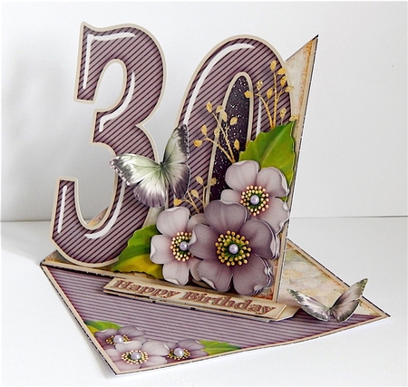 Vintage Easel 30th Birthday Card Kit 1177 by Denise Murray