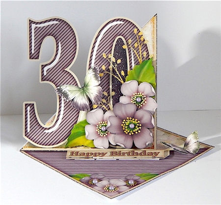Vintage Easel 30th Birthday Card Kit 1177 by Denise Murray