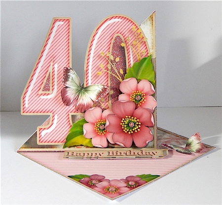 Vintage Easel 40th Birthday Card Kit 1178 by Denise Murray