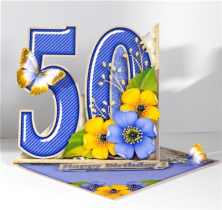 Vintage Easel 50th Birthday Card Kit 1179 by Denise Murray