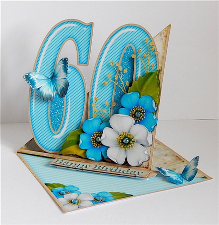 Vintage Easel 60th Birthday Card Kit 1180 by Denise Murray
