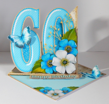 Vintage Easel 60th Birthday Card Kit 1180 by Denise Murray