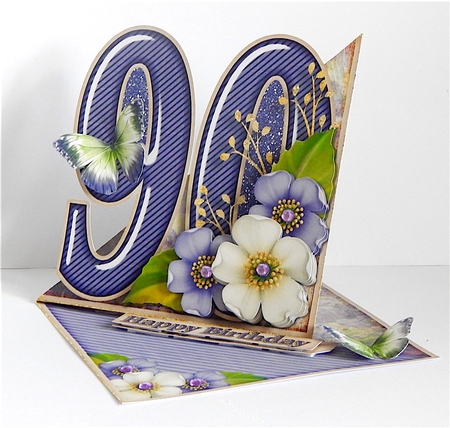 Vintage Easel 90th Birthday Card Kit 1183 by Denise Murray