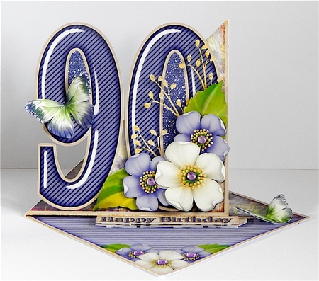 Vintage Easel 90th Birthday Card Kit 1183 by Denise Murray
