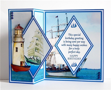 Diamond fold back    We are sailing by Denise Murray