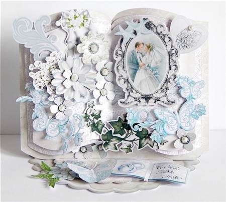 Something Old, Something New - Open Book Easel Card & Box Kit. by Denise Murray