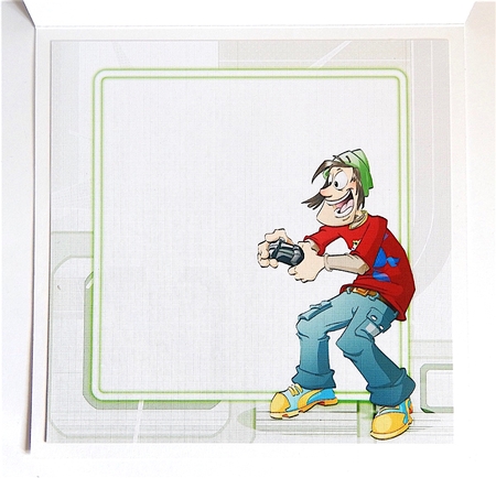 Console Gamer Dude 8x8 Quick Card Insert by Denise Murray