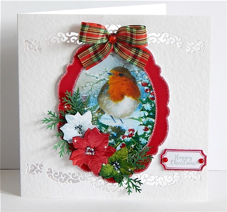 Christmas Scene Topper Red 9 by Denise Murray