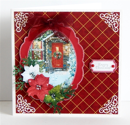 Christmas Scene Topper Red 6 by Denise Murray