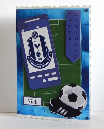 Football Phone Card for Spurs Fan by Denise Murray