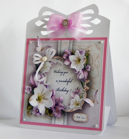 Purple Cream Lilies Card Mini Kit by Denise Murray
