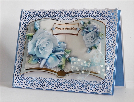 Book Card Topper Vintage Roses by Denise Murray