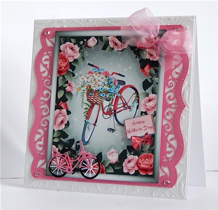 Bike Full of Flower Card Topper by Denise Murray