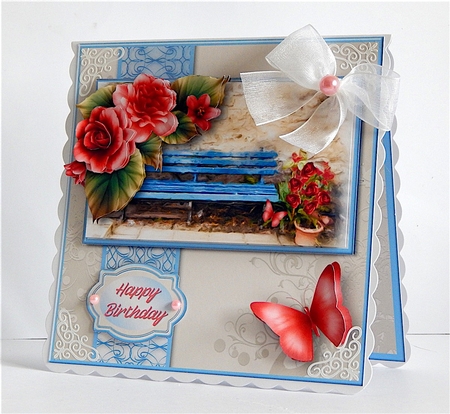 Summer Bench Decoupage Card Mini Kit by Denise Murray