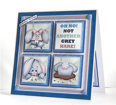 NOT ANOTHER GREY HARE 7.5 Humorous Quick Layer Card Mini Kit by Denise Murray