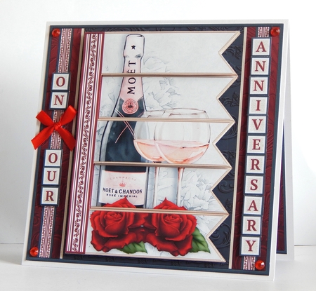 CHAMPAGNE 7.5 Alphabet Ruby Wedding Anniversary Alphabet & Age Card Kit  by Denise Murray