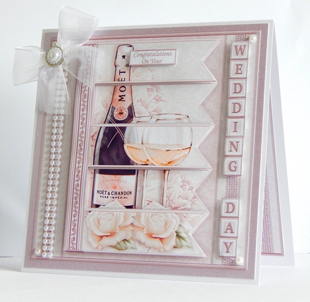CHAMPAGNE 7.5 Alphabet Pearl Wedding Anniversary Alphabet & Age Card Kit  by Denise Murray
