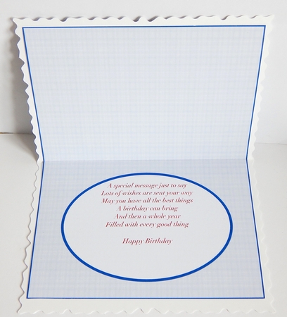 Shades Of Blue Check Insert, With Blue Border by Denise Murray