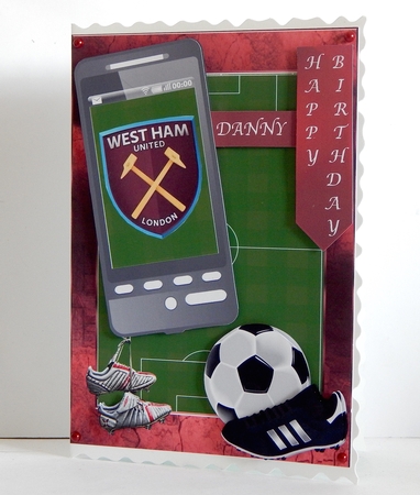 Football phone card for Westham Fan by Denise Murray