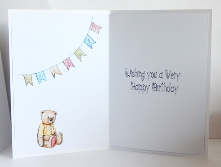   Teddy  Birthday Insert. by Denise Murray