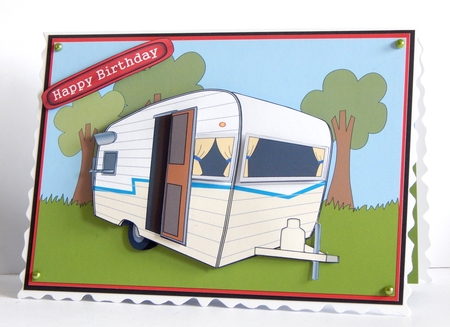 Caravan decoupage by Denise Murray