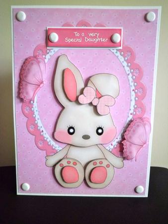 Cute Girly Bunny by Denise Murray