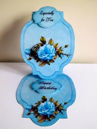 Blue Rose Fancy Easel by Denise Murray