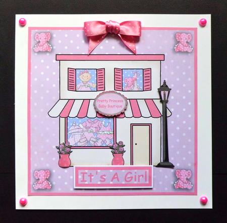 New Baby Girl Boutique 8x8 Square Topper by Denise Murray