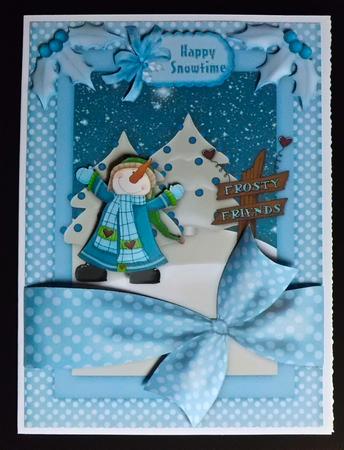 Mr Frosty's Snowtime A4 Card Front by Denise Murray