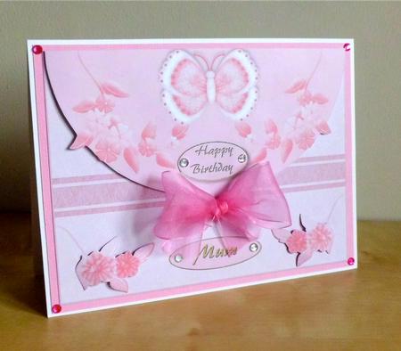 Butterfly and Flower Fancy Envelope Card (mum/mom) by Denise Murray