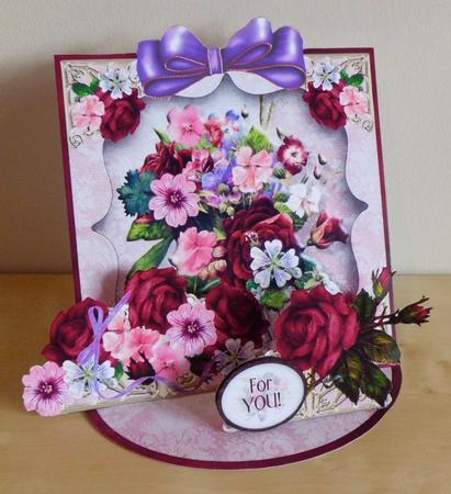 Mini Easel Tableau 3D Card - Garden Bouquet by Denise Murray