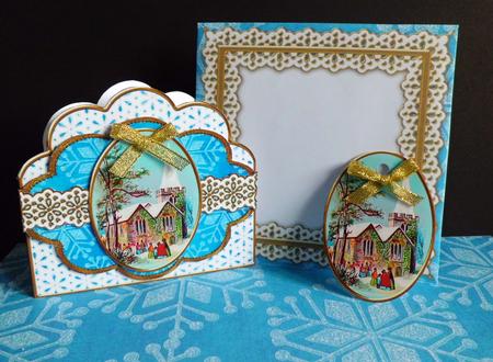 Christmas Service Anglaise Scallop Step by Step Card Kit by Denise Murray