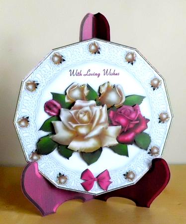 Antique Roses Plate Card Kit by Denise Murray