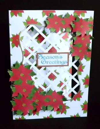 Red Poinsettia Bracket Trellis Card Kit by Denise Murray