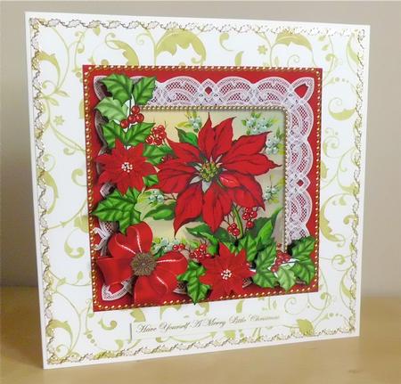 All Red Poinsettias Step by Step Decoupage Sheet by Denise Murray