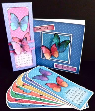Bright Butterflies Everlasting Calendar Bookmark Gift Set by Denise Murray