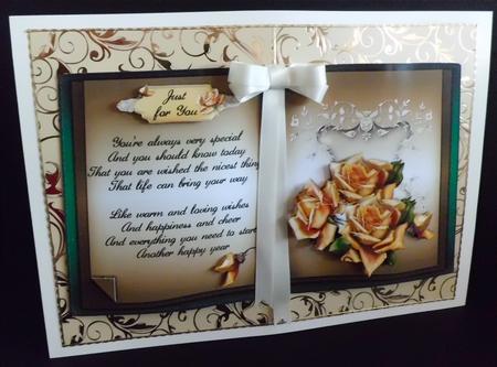 Golden Roses Open Book Sheet by Denise Murray