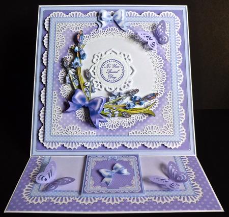 8 x 8 Bluebells Card Kit with 3D Decoupage by Denise Murray